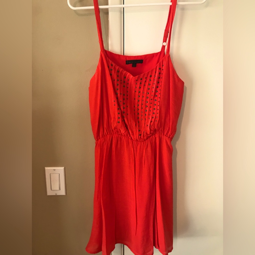 Luca Couture orange chiffon dress